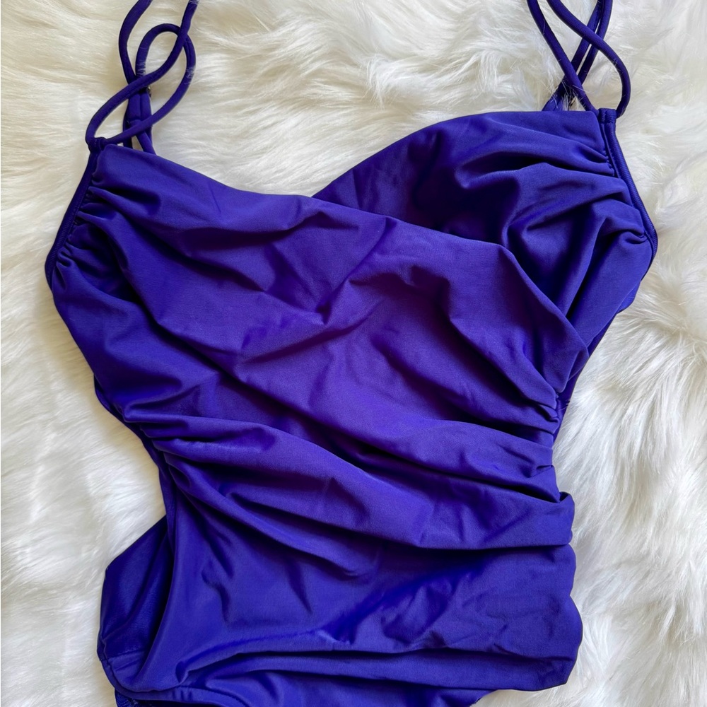 Magicsuit Purple One Piece Swimsuit with Sweetheart Neckline